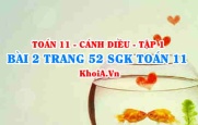 Bài 2 trang 52 SGK Toán 11 tập 1 Cánh Diều
